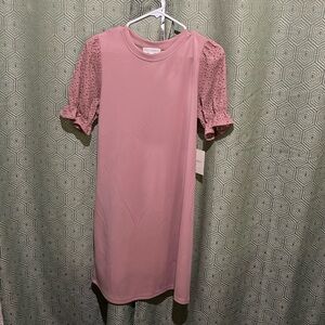 Cynthia Rowley Size Small Eyelet Sleeve Mauve Dress NWT